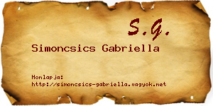 Simoncsics Gabriella névjegykártya